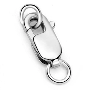 Polished S925 sterling silver square spring clasp connector for bracelets and necklaces