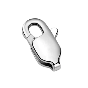 Polished S925 sterling silver square spring clasp for necklaces and bracelets
