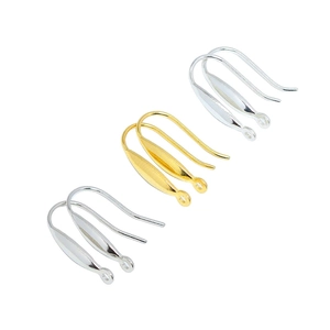 DIY jewelry finding set of 3 pairs of water-drop ear hooks in gold and silver finish