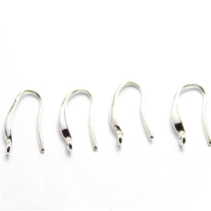 Detailed view of four S925 sterling silver DIY earring hooks for jewelry making