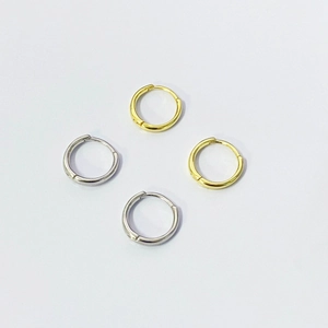 Orecchini a Cerchio Huggie in Argento Sterling 925 per Uomo Donna Minimalisti Geometrici Tondi Orecchini Placcati Oro Argento Gioielli