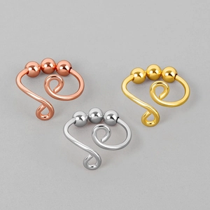 925 sterling silver spinning anxiety rings in gold, rose gold and silver set