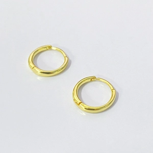 Orecchini a cerchio in argento sterling S925 lucidato con placcatura in oro moderno