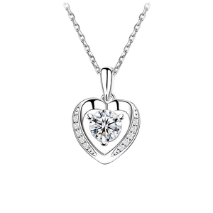Collier Pendentif Cœur en Argent Sterling 925 pour Femmes Luxe Strass Incrusté Éternité Cœur Chaîne de Clavicule Bijoux Cadeau de Saint Valentin
