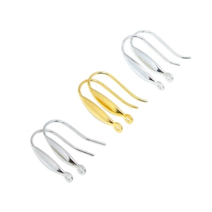 S925 sterling silver leaf ear hooks in gold and silver finish for DIY jewelry making
