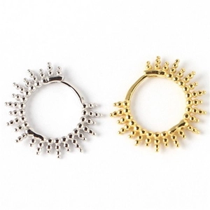 925 Argento Sterling Girasole Orecchini a Cerchio Huggie per Donna Boho Minimalista Strass Galvanico Gioielli di Moda Geometrici