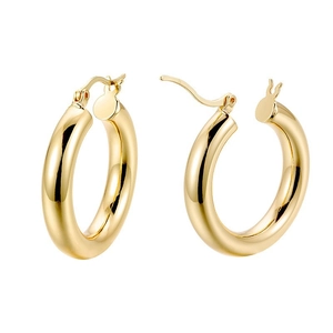 925 Sterlingsilber Hohle Creolen Für Damen Polierte Dicke Röhre Geometrischer Western Stil Mode Schmuck Geschenk
