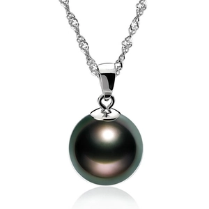 Round Shell Artificial Pearl Pendant Necklace 925 Sterling Silver Water Wave Chain Elegant Minimalist Jewelry Gift For Women