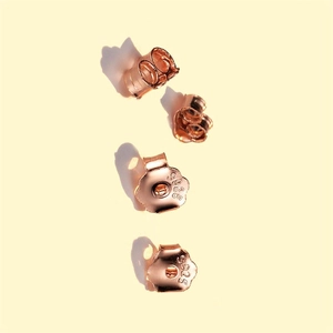 Set of four S925 sterling silver butterfly earring backs in rose gold finish
