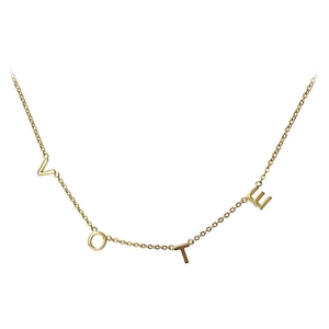 925 Sterling Silver VOTE Letter Pendant Necklace Minimalist Chic Clavicle Chain For Women Fashion Jewelry Gift