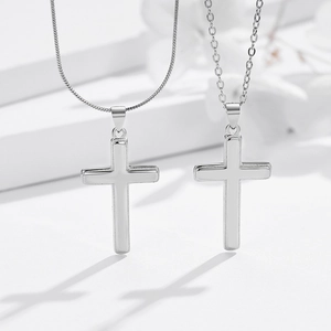 925 Sterling Silver Cross Pendant Necklace For Women Minimalist Religious Dainty Choker Jewelry With Snake Or Cross Chain