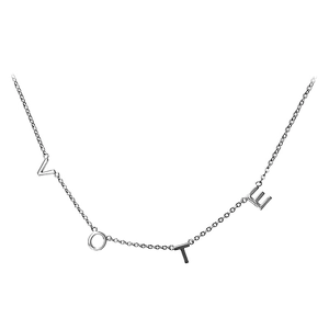 Elegant S925 sterling silver VOTE letter pendant necklace on a minimalist chain for women
