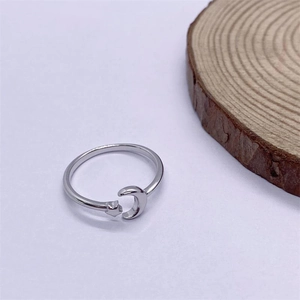 Minimalist S925 sterling silver star and moon open ring with adjustable band for women