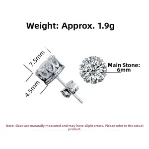 Dettaglio degli orecchini a corona in argento 925 con misure di dimensioni e peso