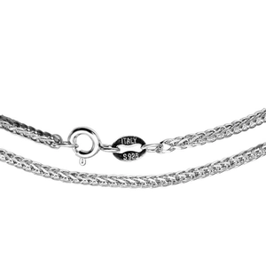 Chaîne Spiga classique en argent sterling S925 avec fermoir à ressort, Made in Italy