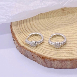 S925 Sterling Silver Geometric Hoop Earrings For Women Sparkling Zirconia Earrings Inlaid Minimalist Jewelry For Daily Dating Gift