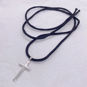 S925 Argent Sterling Croix Pendentif Collier Simple Minimaliste Style Cool Religieux Bijoux de Mode Pour Homme Femme Couple Cadeau