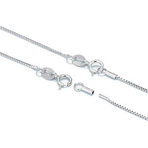 Chaîne box en argent sterling S925 classique avec fermoir à ressort et poli brillant