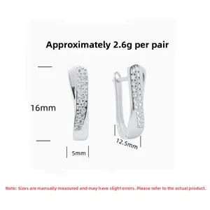 Dimensions détaillées des boucles d'oreilles en argent S925 torsadées et zircon