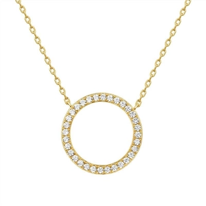 Collier Pendentif Cercle en Argent Sterling 925 avec Zirconia pour Femme Chaîne de Clavicule Minimaliste Exquise Bijoux Cadeau