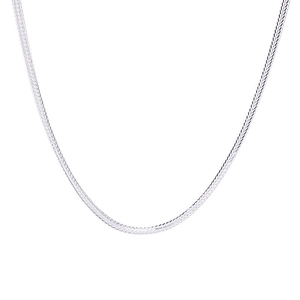 Polished S925 sterling silver wheat chain necklace featuring a delicate woven design