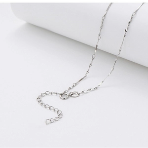 Minimalist S925 sterling silver twisted chain necklace with adjustable lobster clasp