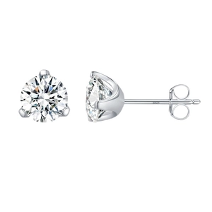 Clous d'oreilles classiques en argent sterling S925 avec zircons ronds et brillants