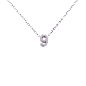 Minimalist S925 sterling silver necklace featuring a polished number 9 pendant for women