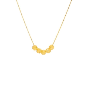925 Sterling Silver Five Lucky Beads Pendant Necklace For Women Elegant Gold Silver Plated Transfer Beads Clavicle Chain Jewelry Gift