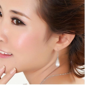 Elegant S925 sterling silver drop earrings and necklace set with opal teardrop gems