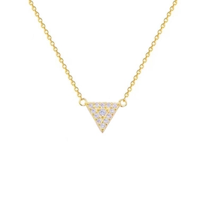 Collier triangle minimaliste en argent S925 doré avec cristaux de zircon scintillants