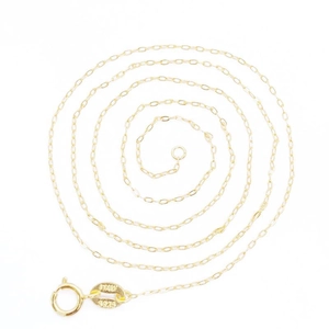 Minimalist S925 sterling silver gold-plated cable chain necklace with Italy stamp