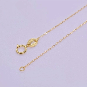 Delicate S925 sterling silver gold plated cable chain necklace with spring ring clasp