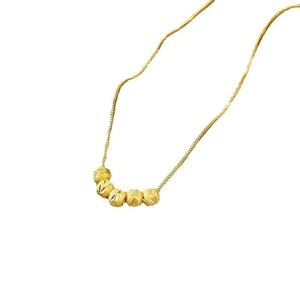 Collier Cinq Perles de Transfert en Argent Sterling S925 pour Femmes Chaîne Clavicule Minimaliste Bijoux Plaqué Or Argent Cadeau