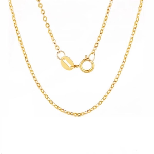 925 Sterling Silver Gold Plated Cable Chain Necklace For Women Minimalist Dainty Choker Necklace Only Without Pendant Jewelry