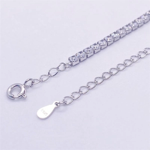 Elegant S925 sterling silver tennis bracelet featuring sparkling zircon stones and spring clasp