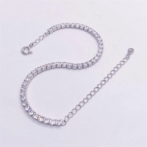 Sparkling S925 sterling silver tennis bracelet with cubic zirconia for women