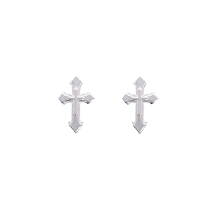 Boucles d'Oreilles Clous Croix en Argent Sterling 925 Gothique Rétro Minimaliste Unisexe Bijoux Mode Électroplaqué