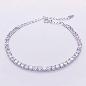 925 Sterling Silver Tennis Bracelet For Women Round Cut Rhinestone Chain Bracelet Adjustable Luxury Jewelry Gift