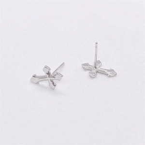 Boucles d'oreilles clous croix en argent sterling S925 style gothique pour hommes et femmes