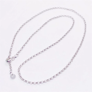 Adjustable S925 sterling silver rolo chain necklace with secure sliding clasp and polished finish