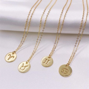 Colliers en argent sterling 925 doré avec pendentifs signes du zodiaque pour femmes