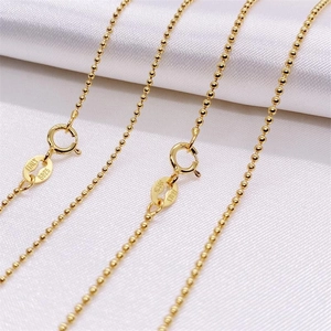 Elegant 925 sterling silver gold plated bead chain necklace with classic spring clasp