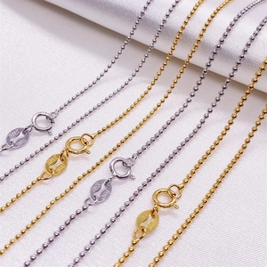 Collier Chaîne à Billes en Argent Sterling 925 pour Femme Minimaliste Ras du Cou Galvanisé Or Argent Bijoux Chaîne de Clavicule