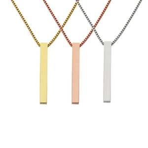 Collier Pendentif Longue Barre Verticale en Argent Sterling 925 pour Femme Bijoux de Chaîne de Clavicule de Pilier Géométrique Poli