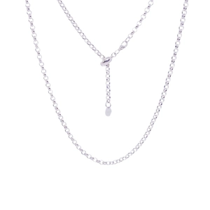S925 sterling silver adjustable necklace with pearl slide clasp and oval charm pendant