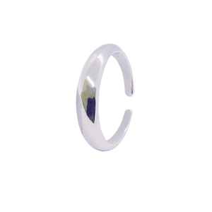 Minimalist 925 Sterling Silver Polished Open Ring For Men Women Adjustable Plain Band Fashion Hand Jewelry Finger Ring Gift