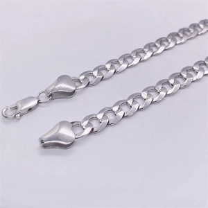 Chaîne cubaine classique en argent sterling S925 avec fermoir mousqueton pour hommes