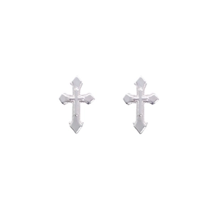 Boucles d oreilles croix en argent sterling S925 poli au design gothique minimaliste unisexe