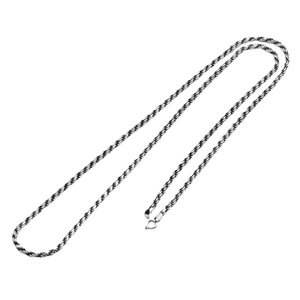Chaîne corde vintage en argent sterling S925 avec texture torsadée et fermoir mousqueton